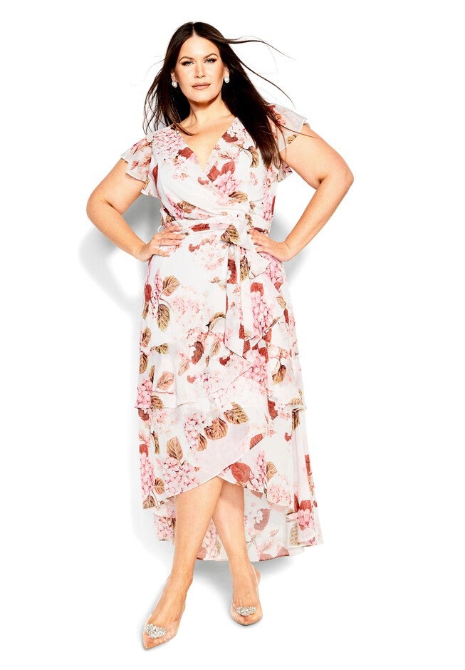 Flirty Tier Print Maxi Dress - ivory, WHITE, hi-res image number 0