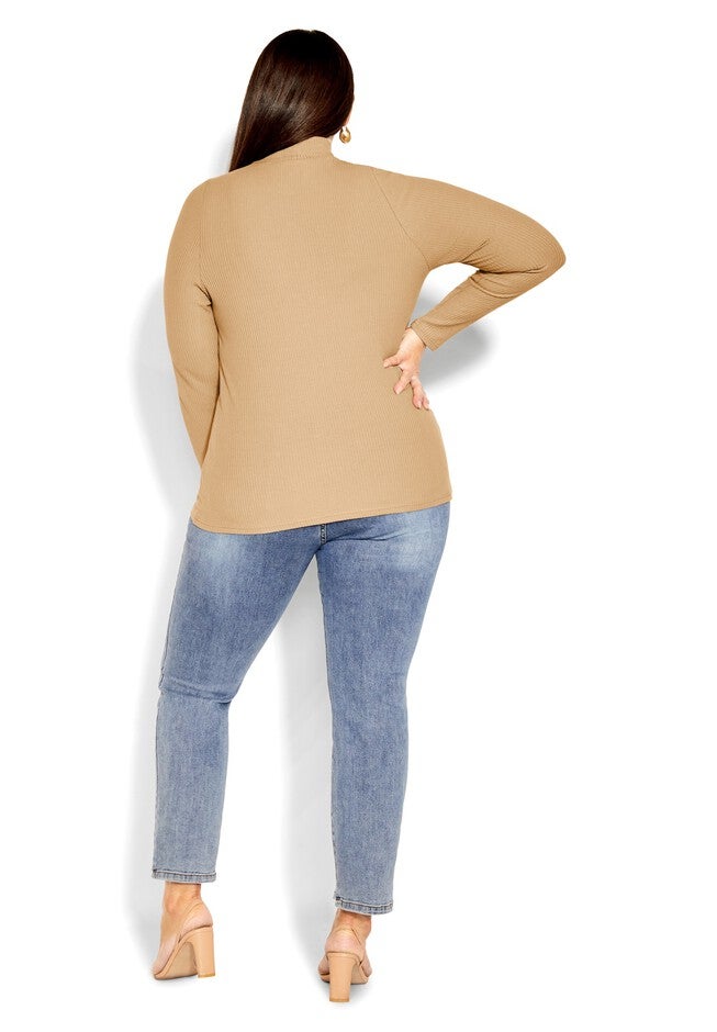 Turtle Neck Top - caramel, BROWN, alternate image number null