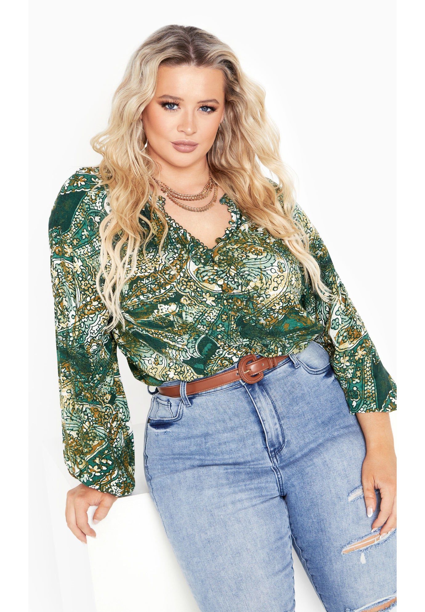 Lady Luxe Shirt, PAISLEY CHARM, hi-res image number 0