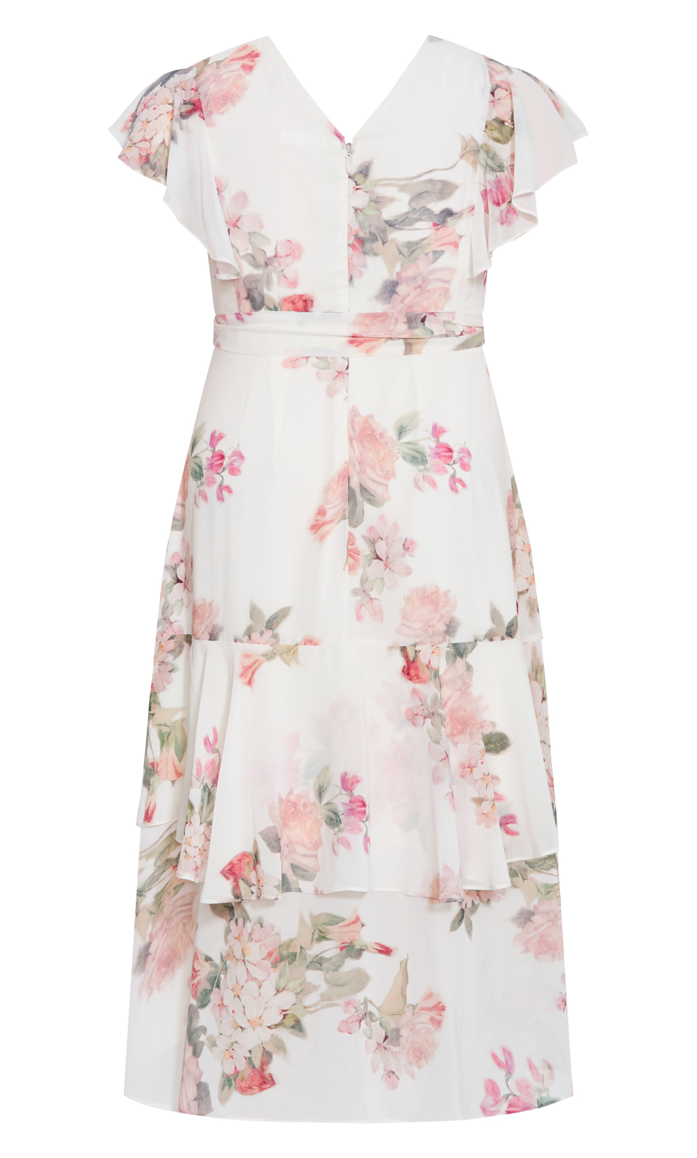 Demure Floral Maxi Dress, WHITE, alternate image number 4