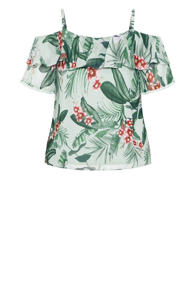 Phoebe Print Top - seafoam, GREEN, alternate image number null