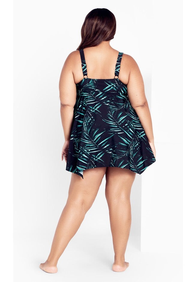 Icon Print Swimdress, AQUA TROPICS PRINT, alternate image number 8