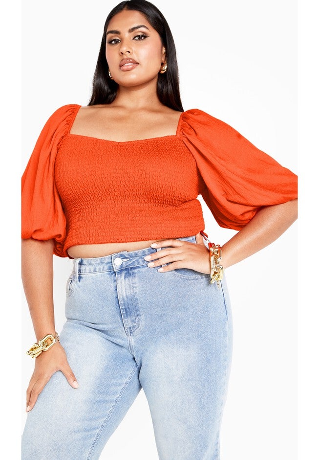 Poppie Top - tangerine, ORANGE, hi-res image number null