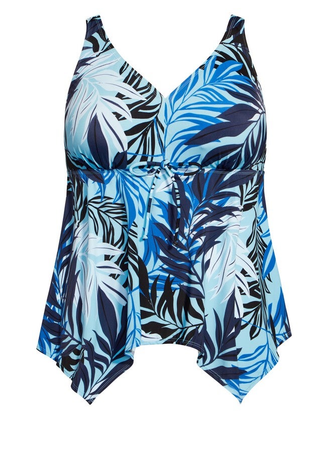 Sharkbite Print Tankini Top, BLUE LAGOON, alternate image number null