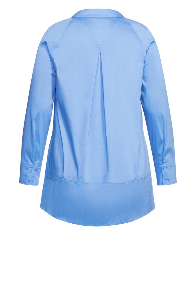 Cotton Blend Shirt - blue, BLUE, alternate image number null