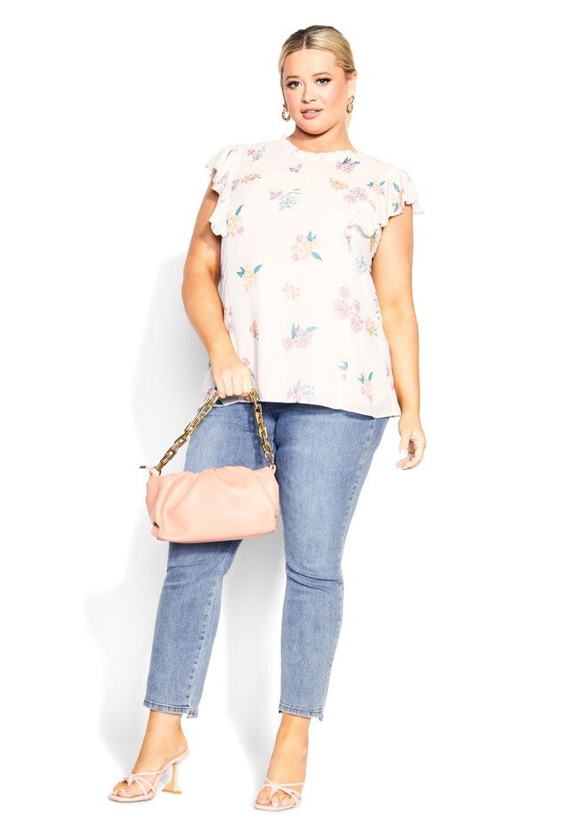Bella Print Top - ivory, WHITE, on-hover image number null