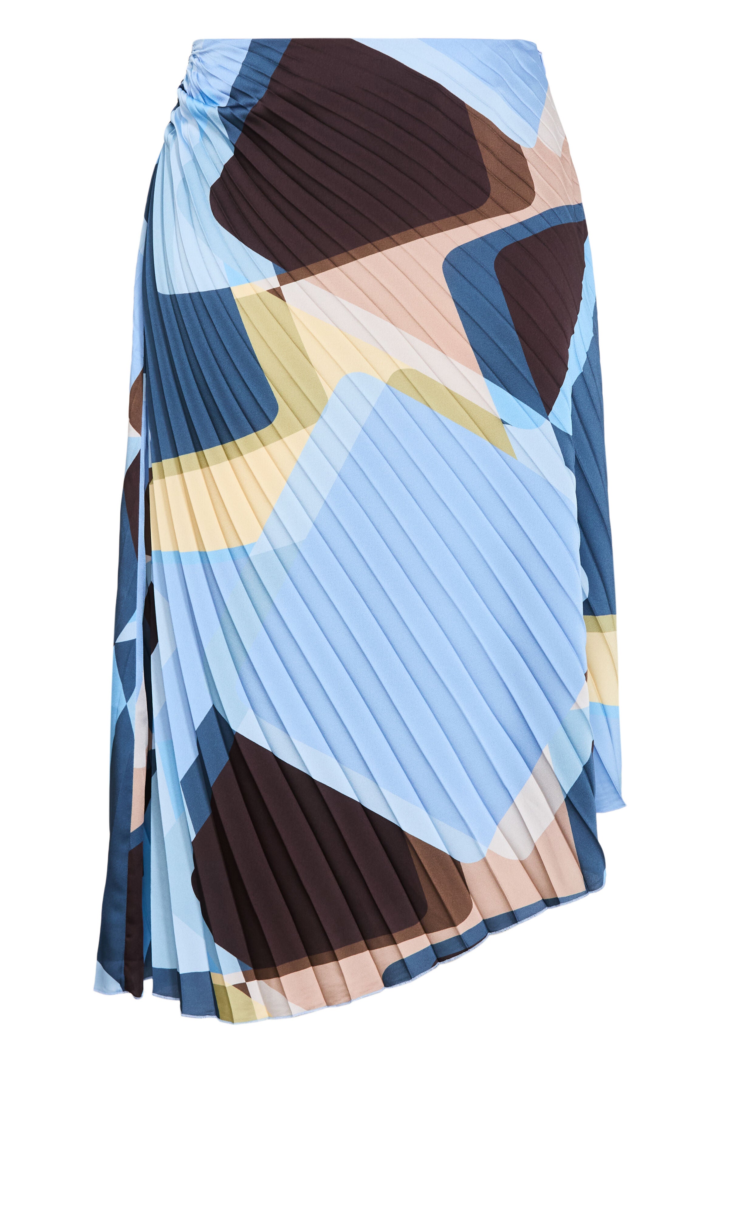 Amaya Abstract Print Pleat Skirt, BLUE, alternate image number 4