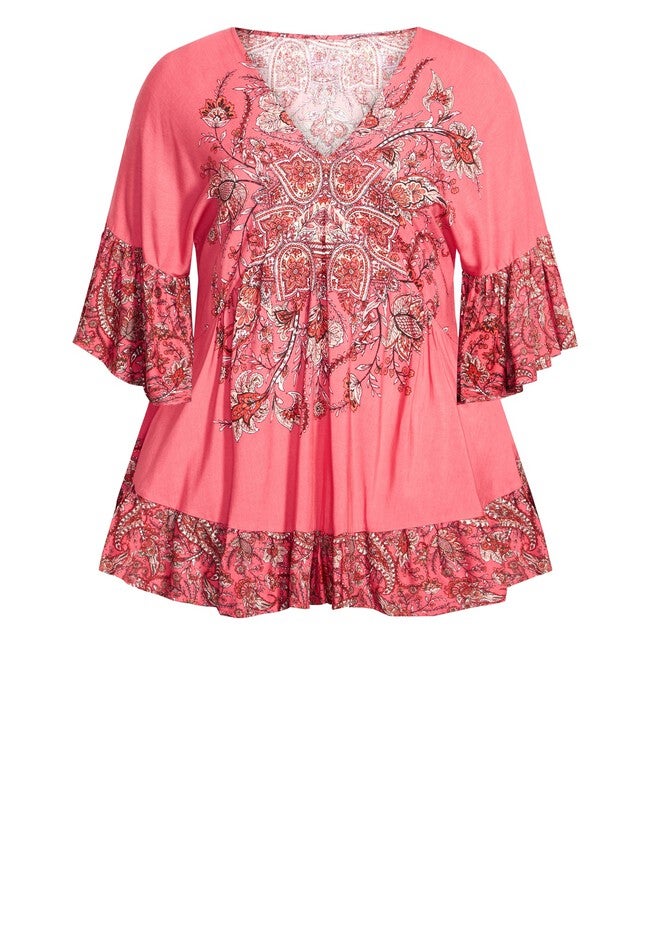 Frankie Frill Tunic, ROSE PAISLEY, alternate image number 2