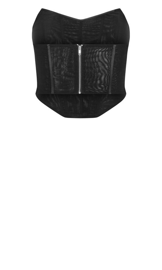 Amaya Deep V Neck Corset - black, BLACK, alternate image number null