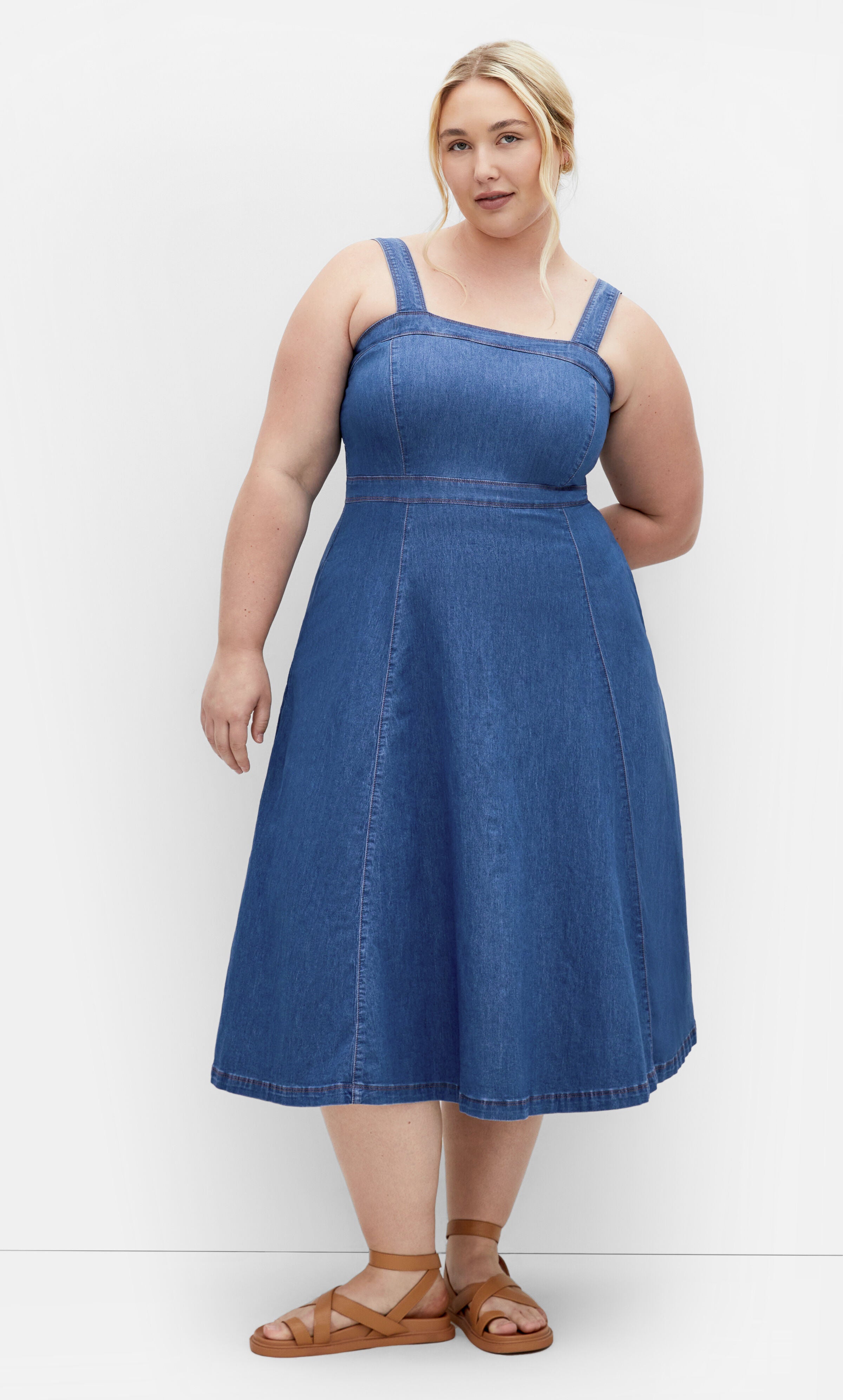 Averie Dress - light wash, BLUE, alternate image number 2
