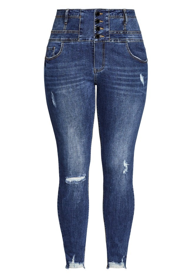 Harley Rip Vibes Corset Jean - denim, BLUE, alternate image number 3