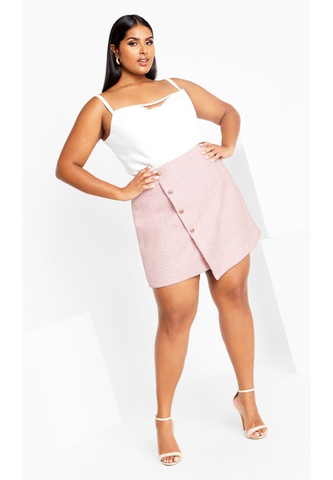 Margot Skirt - blush tweed, PINK, on-hover image number null