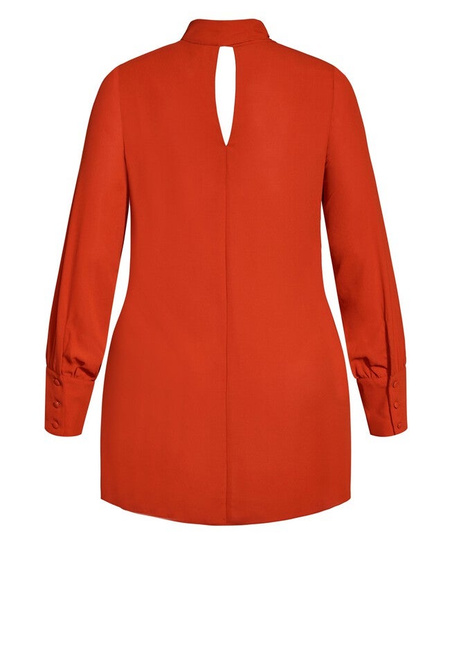Neck Tie Tunic - rust, BROWN, alternate image number null
