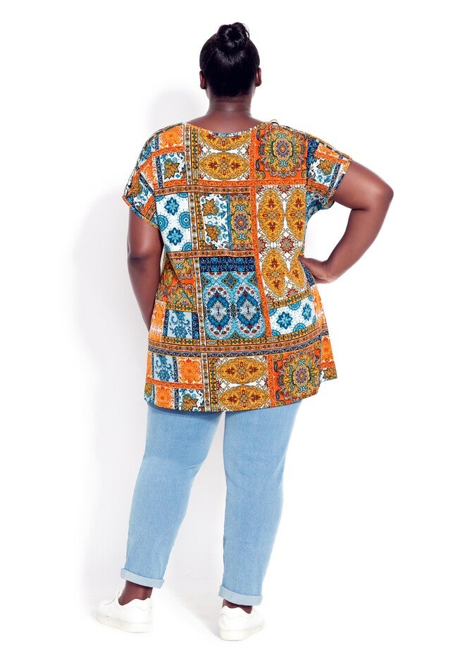 Phoebe Lattice Print Top, SPICE PATCH, alternate image number null