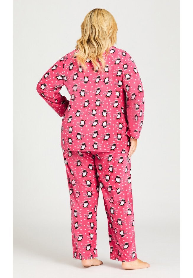 Penguin Button Fleece Sleep Top, PENGUIN PRINT, alternate image number null