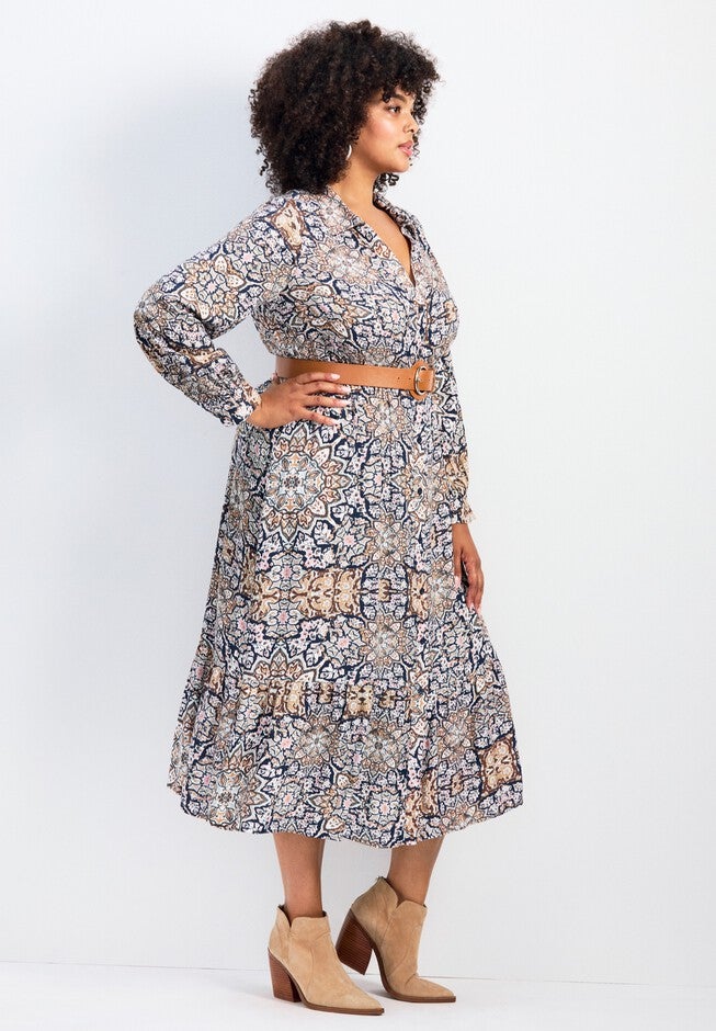Averie Print Shirtdress With Belt, WILD FRONTIER, alternate image number null