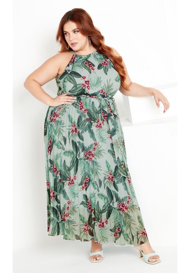 Rebecca Print Maxi Dress - seafoam, GREEN, hi-res image number null