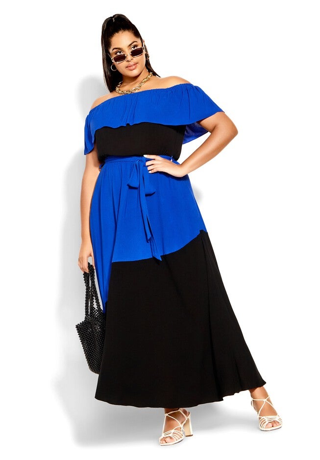 Colourburst Maxi Dress - cobalt, BLUE, on-hover image number 1