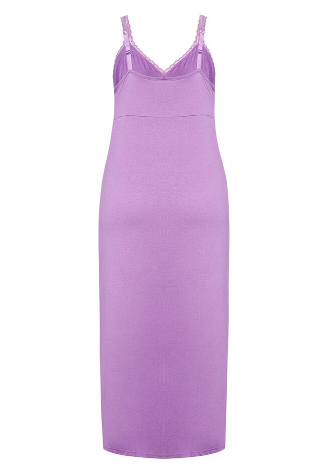 Lace Trim Maxi Sleep Dress, DEWBERRY, alternate image number 3
