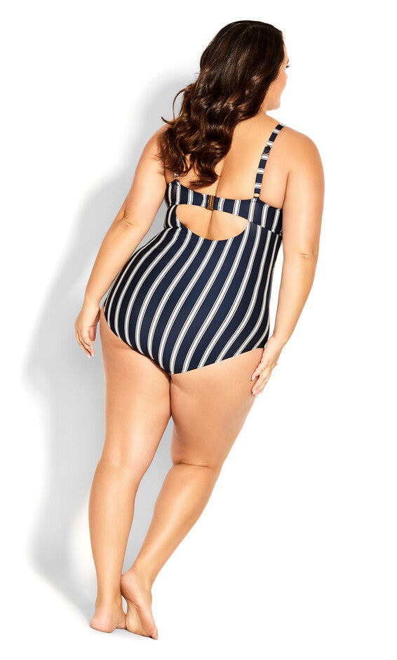Majorca Print 1 Piece - navy stripe, BLUE, alternate image number null