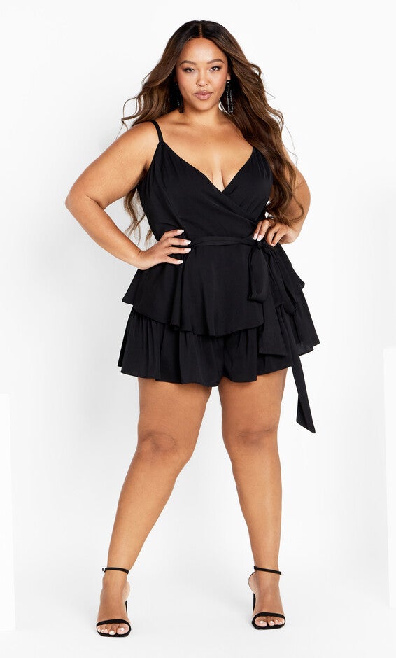 Party Wrap Playsuit - black, BLACK, hi-res image number null