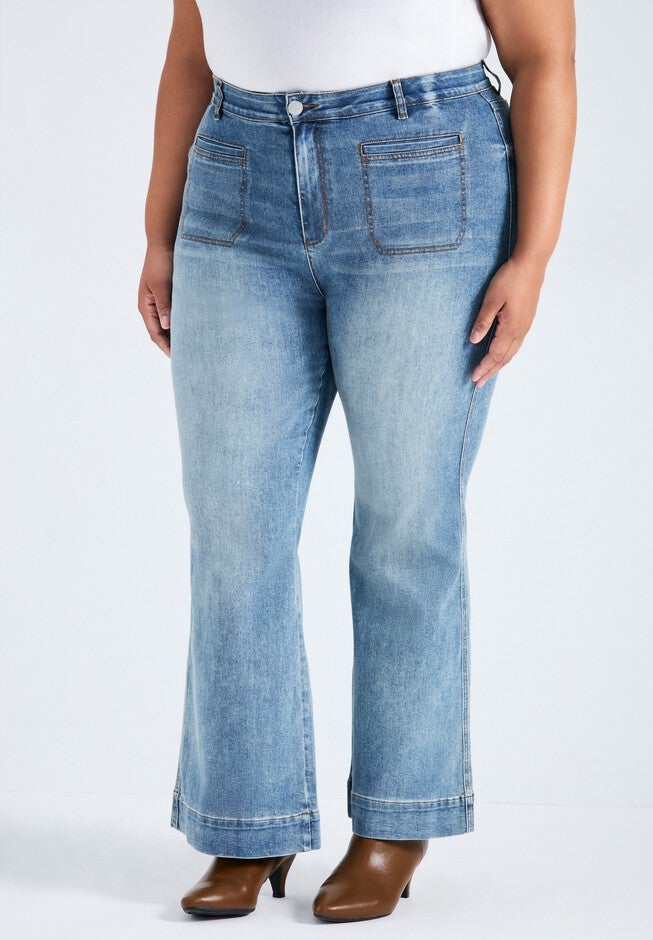 Emmy Wide Leg Jean, LIGHT WASH, hi-res image number null