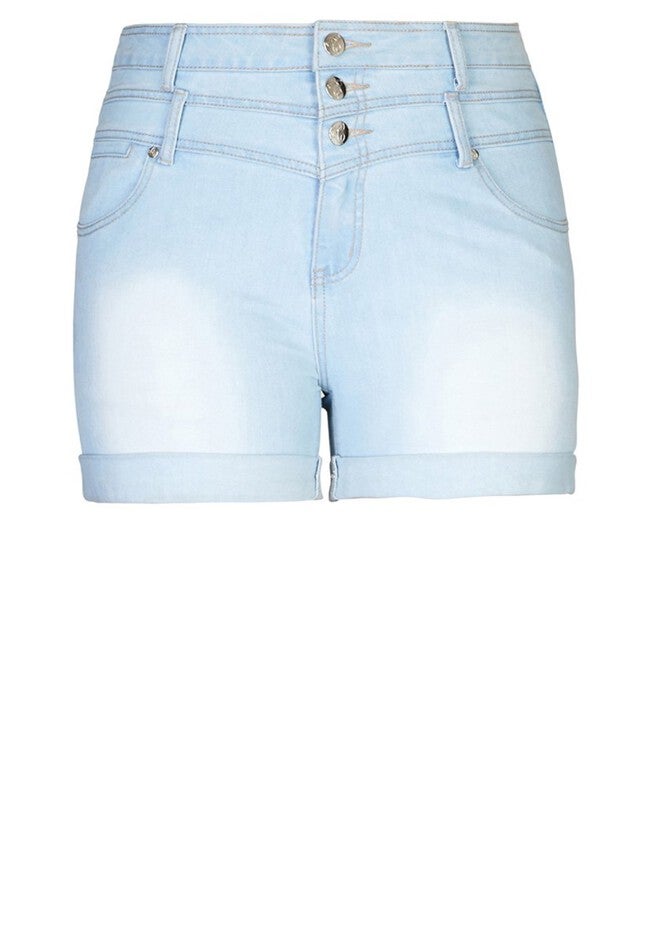 High Waist Light Short - denim, BLUE, alternate image number 3