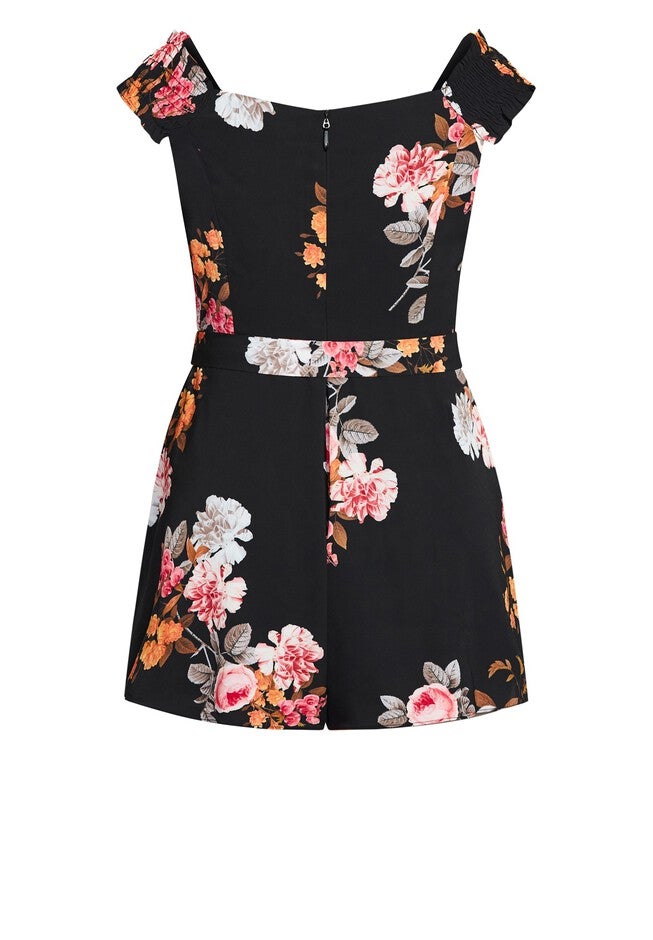 Floral Crush Romper - black, BLACK, alternate image number 4