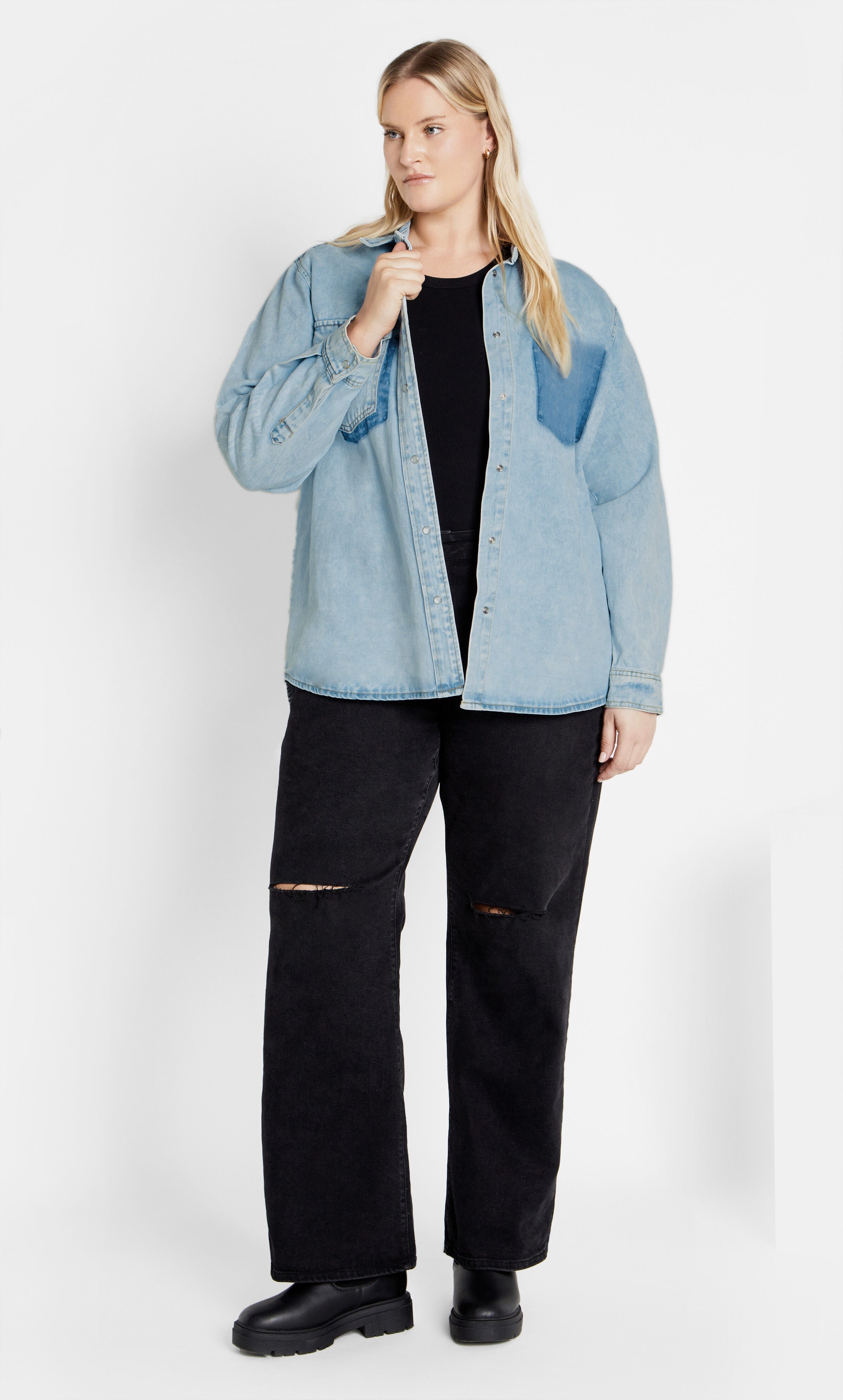 Denim Ivy Shirt - light denim, DENIM, alternate image number 1