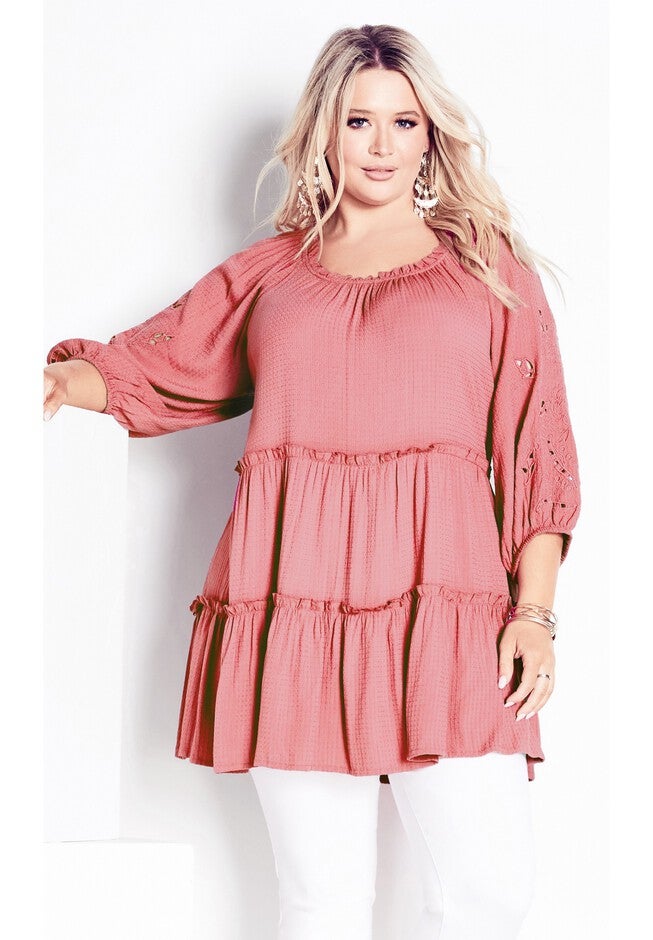 Clover Cut Work Tunic, HIBISCUS, hi-res image number null