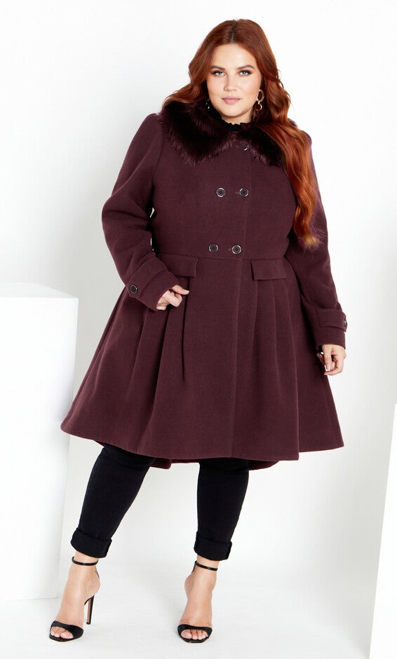 Grandiose Coat - spiced plum, RED, alternate image number 2