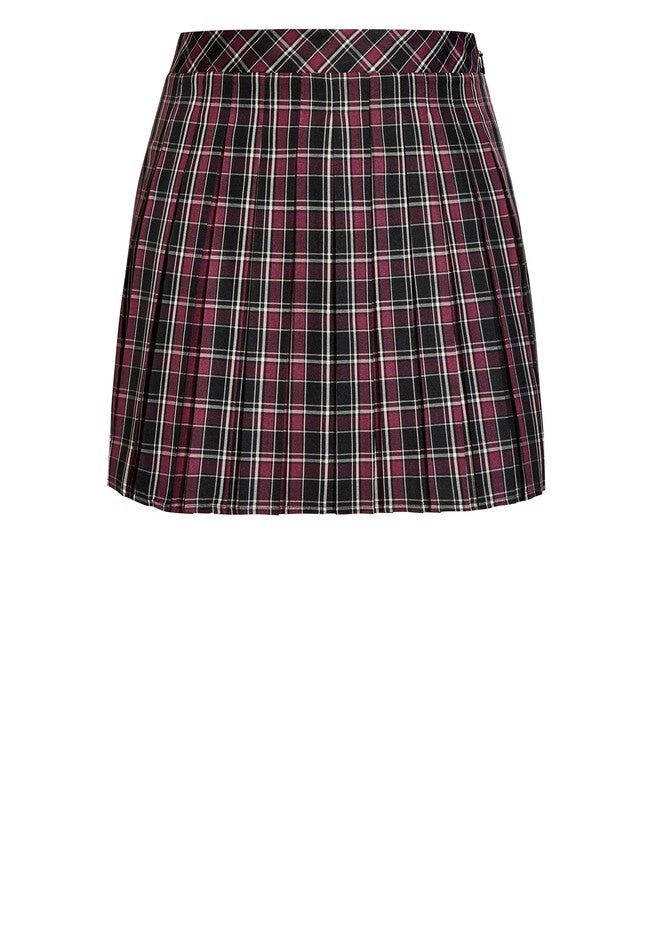Varsity Check Skirt - berry, RED, alternate image number 4