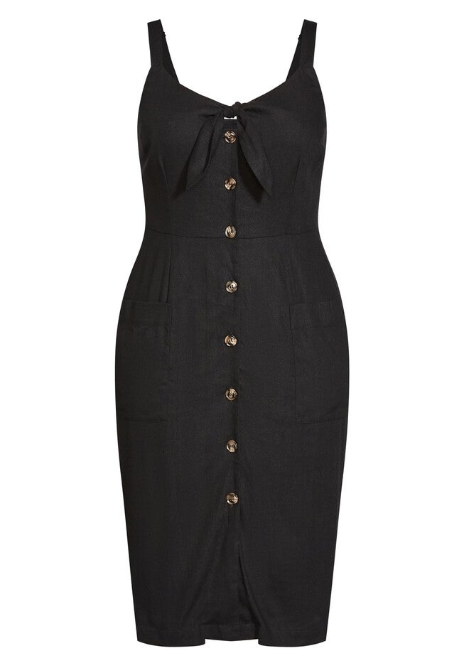 Festive Tie Dress - black, BLACK, alternate image number null