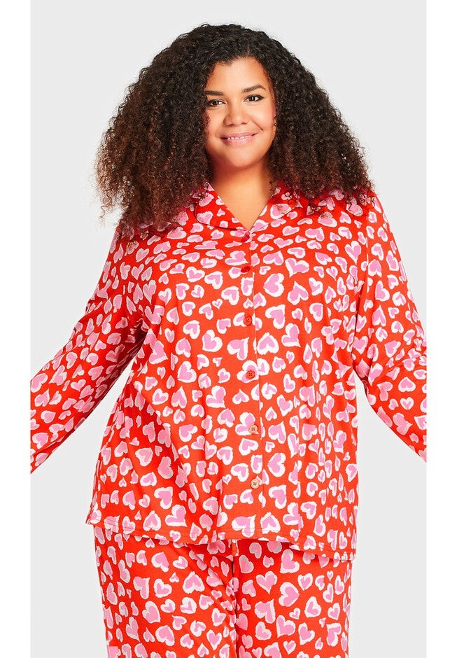 Button Heart Sleep Top, SHADOW HEART, hi-res image number null
