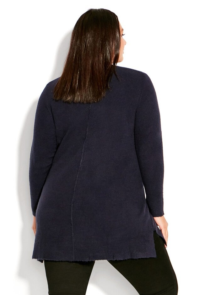 Deep Valley V Neck Sweater, NAVY, alternate image number null