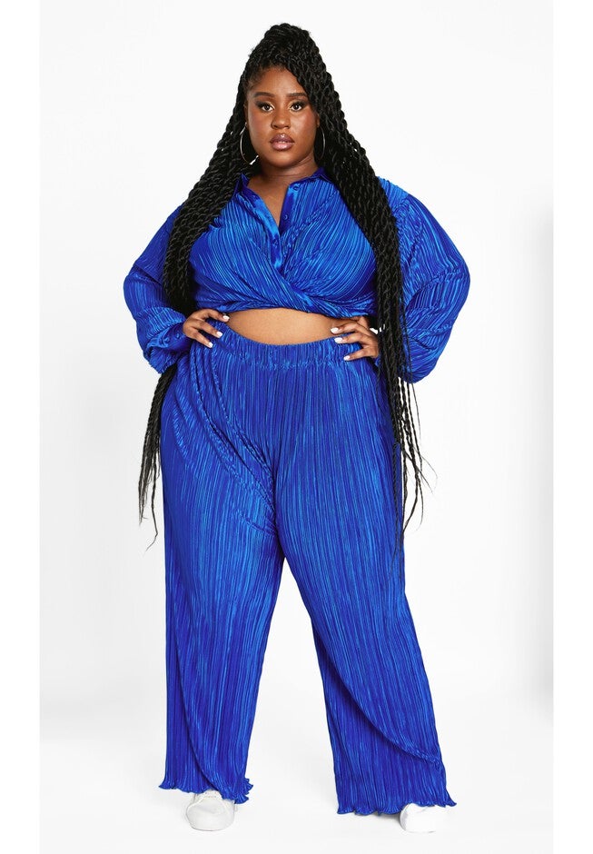 Andi Wide Leg Plisse Pant - sapphire, BLUE, on-hover image number null