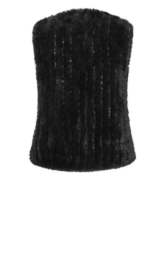 Eve Faux Fur Vest - black, BLACK, alternate image number 3