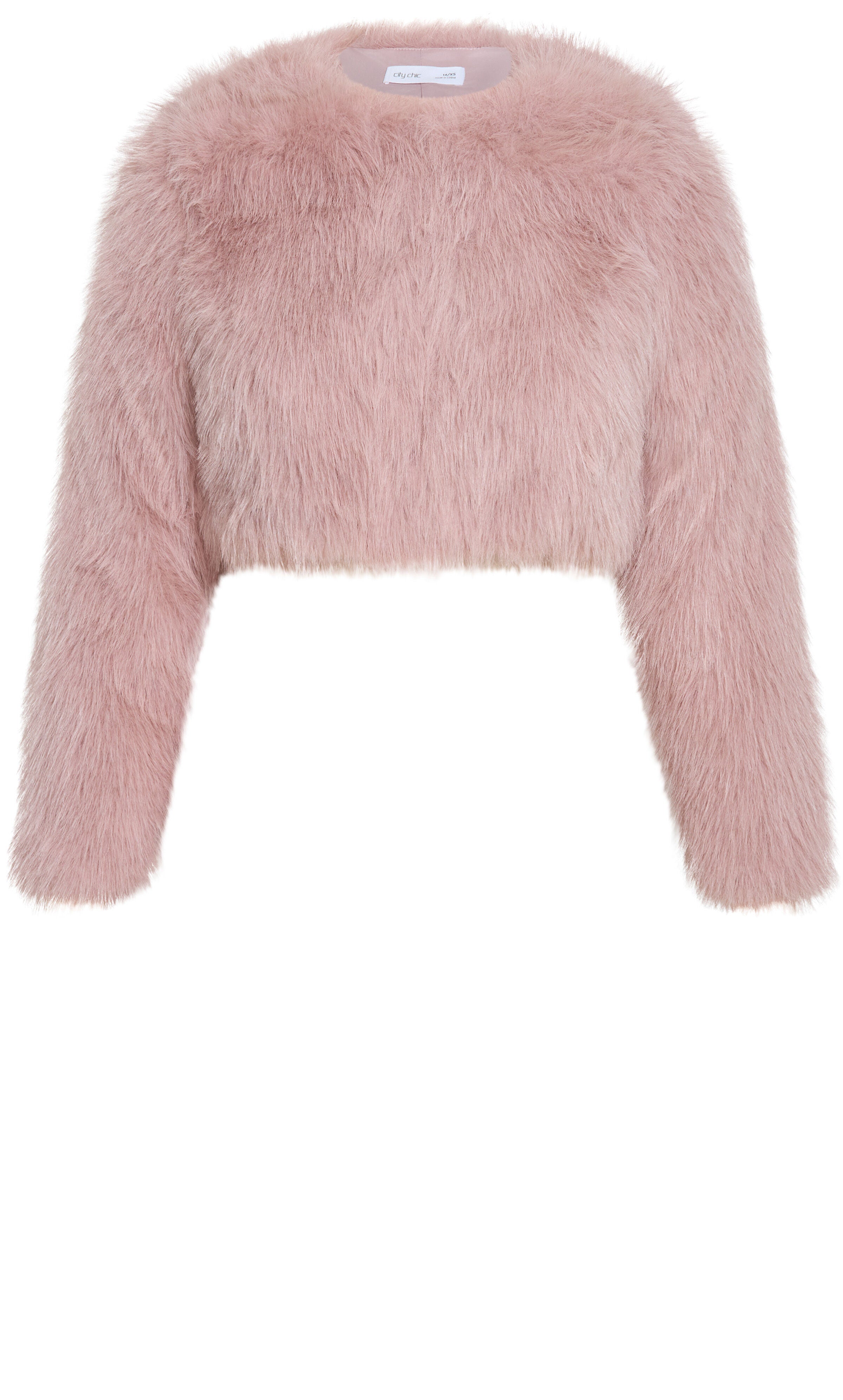 Angelica Faux Fur Crop Jacket, PINK, alternate image number 4