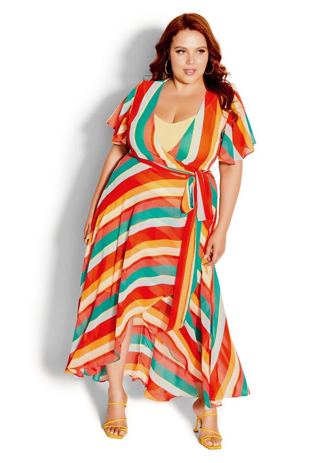 Gelato Wrap Maxi Dress - ocean, RED, on-hover image number 1