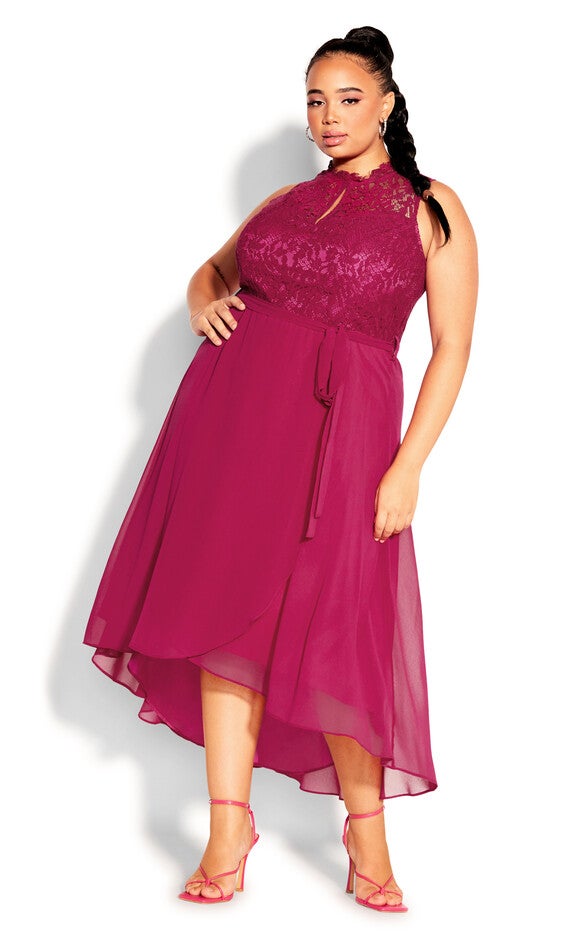 Hi Lo Lover Dress - sangria, ORANGE, alternate image number 4