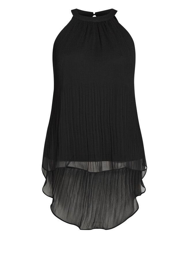 Pleated Crush Top - black, BLACK, alternate image number 3