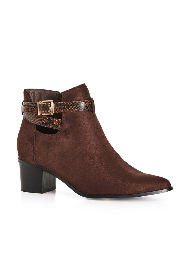 WIDE FIT Alias Cut Out Ankle Boot - brown, BROWN, on-hover image number null