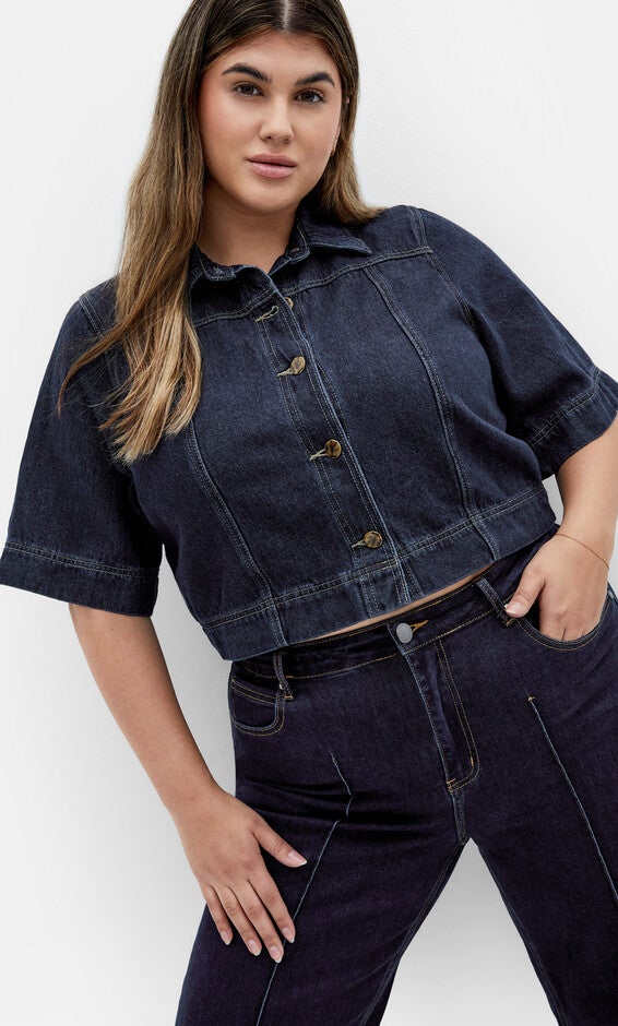 Denim Millie Jacket - dark denim, DENIM, hi-res image number null
