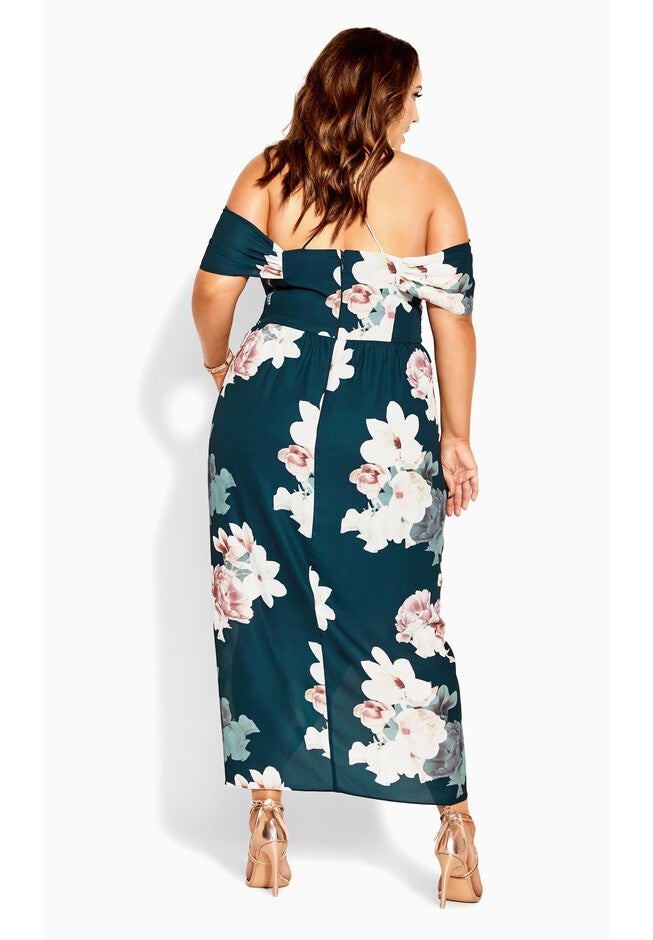Emerald Floral Maxi Dress - emerald, GREEN, alternate image number 5