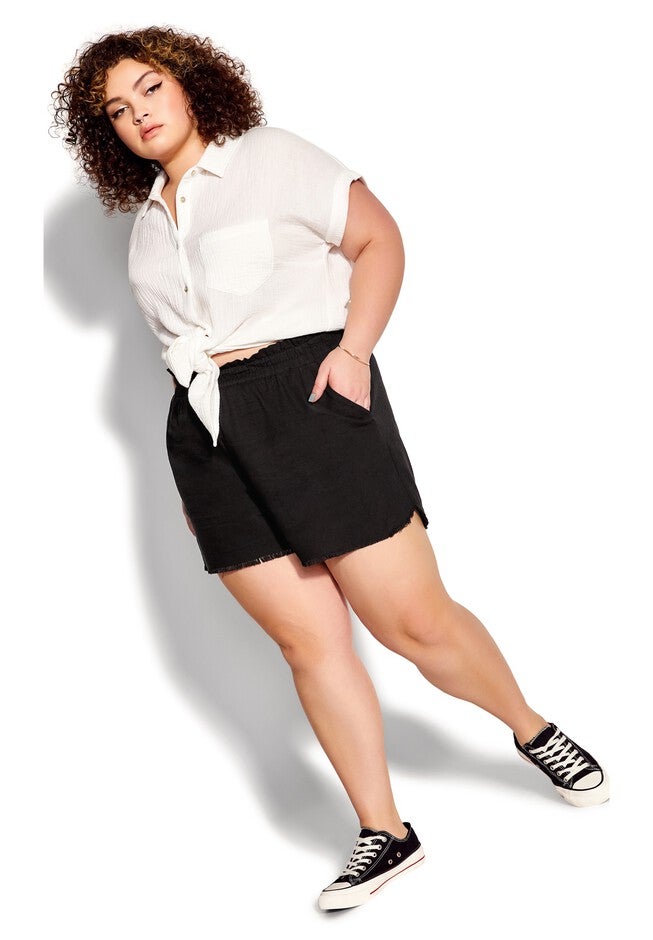 Remi Fray Hem Short, BLACK, hi-res image number null