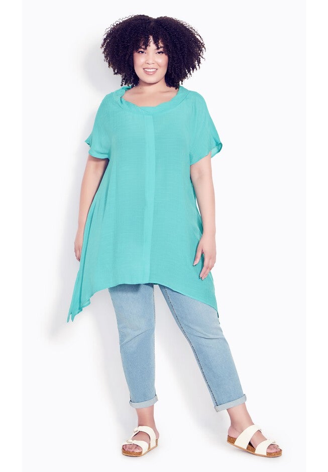 Lara Twist Tunic, TURQUOISE, alternate image number null