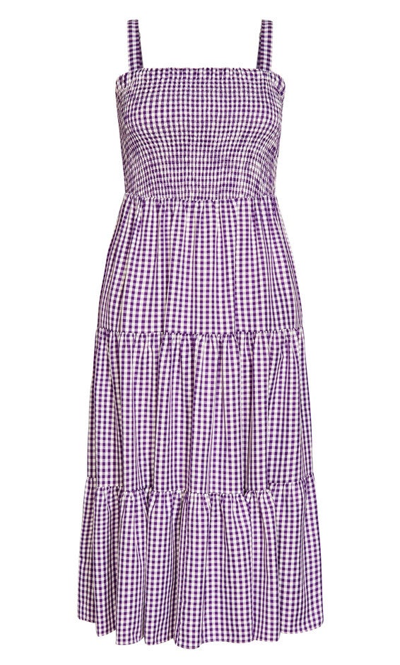 Gingham Maxi Dress - petunia, PURPLE, alternate image number 4