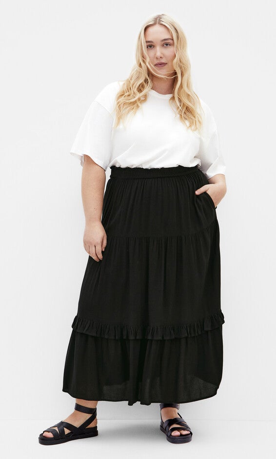 Devine Beauty Plain Skirt - black, BLACK, alternate image number null
