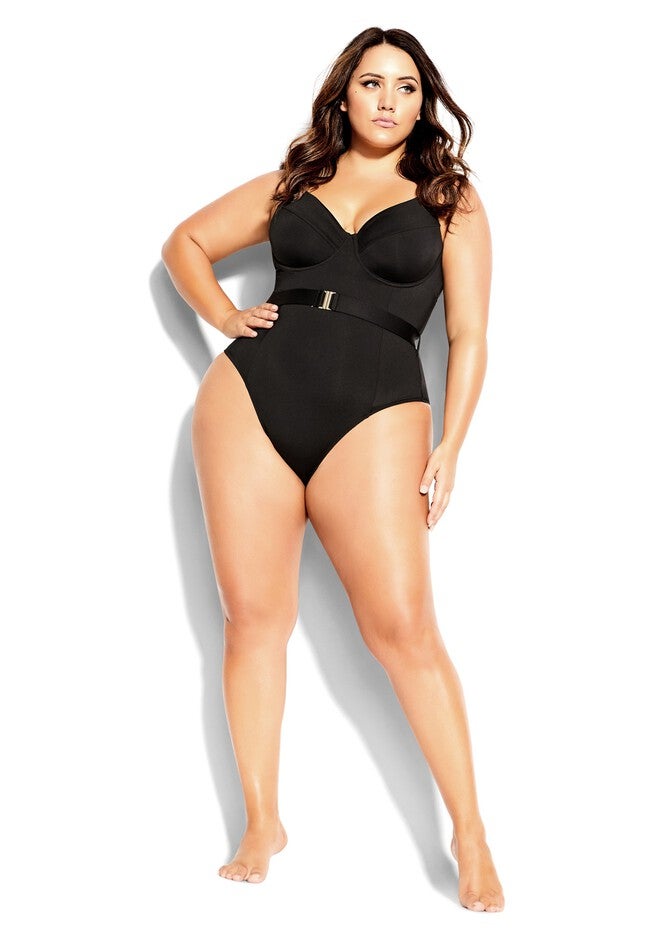 Lily Underwire 1 Piece - black, BLACK, hi-res image number 0