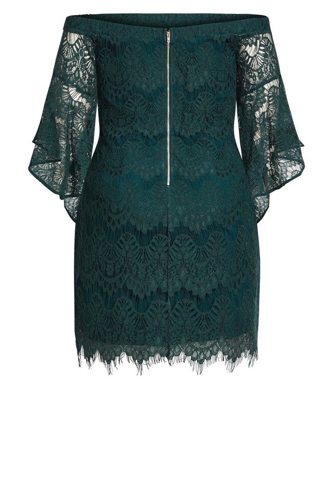 Bella Lace Dress - emerald, GREEN, alternate image number null
